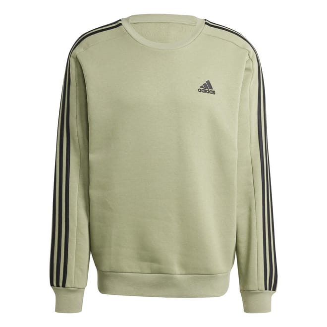 Mens Essentials 3 Stripes Fleece Sweatshirt