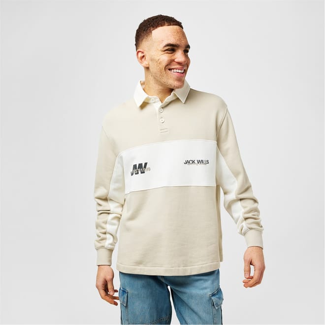 Logo Print Relaxed Fit Rugby Shirt