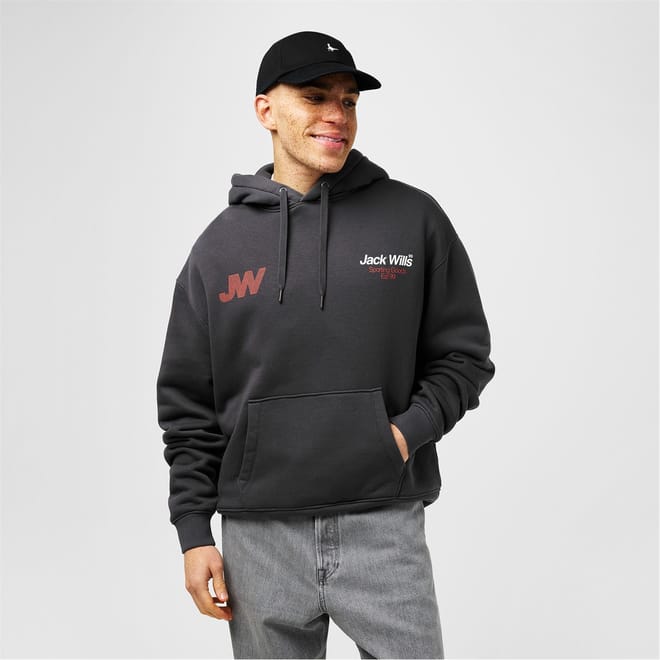 Blur Lettering Hooded Relaxed Sweatshirt