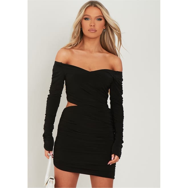 Wrap Ruched Mini Dress