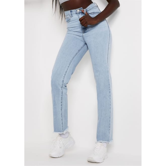 Hem Denim Wide Leg Jeans