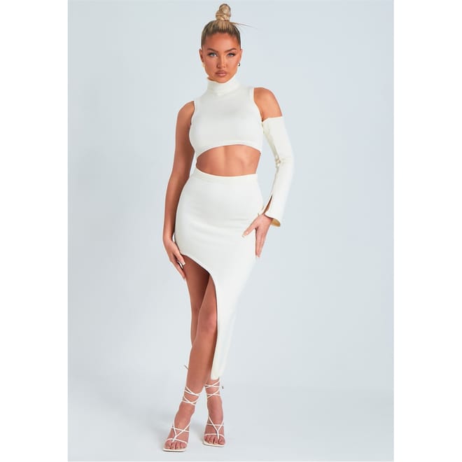 Split Knitted Midi Skirt