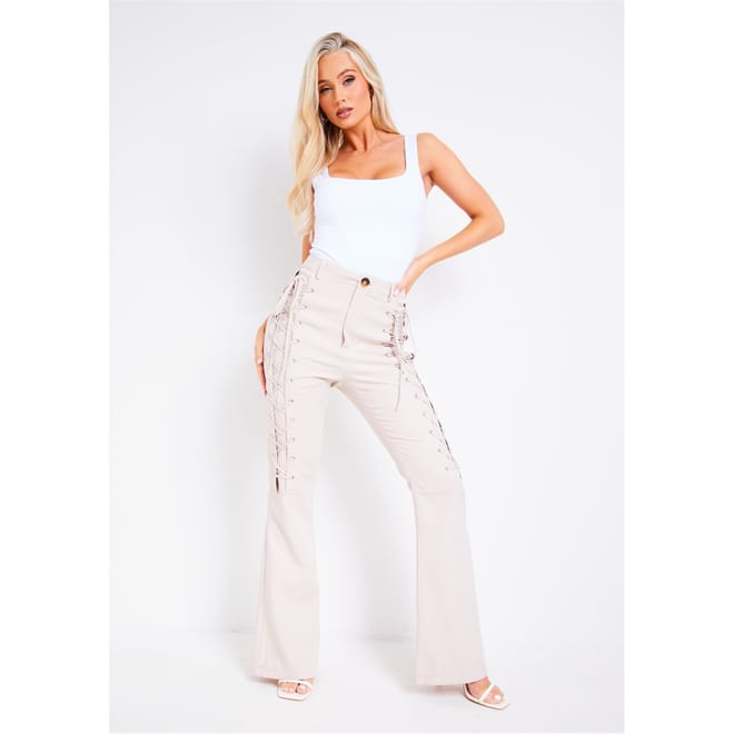 Out Lace Up Flared Trouser