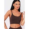 Ribbed Scoop Neck Double Strap Crop Top