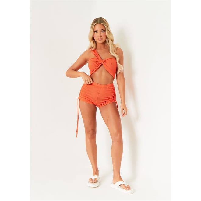 One Shoulder Textured Bralette