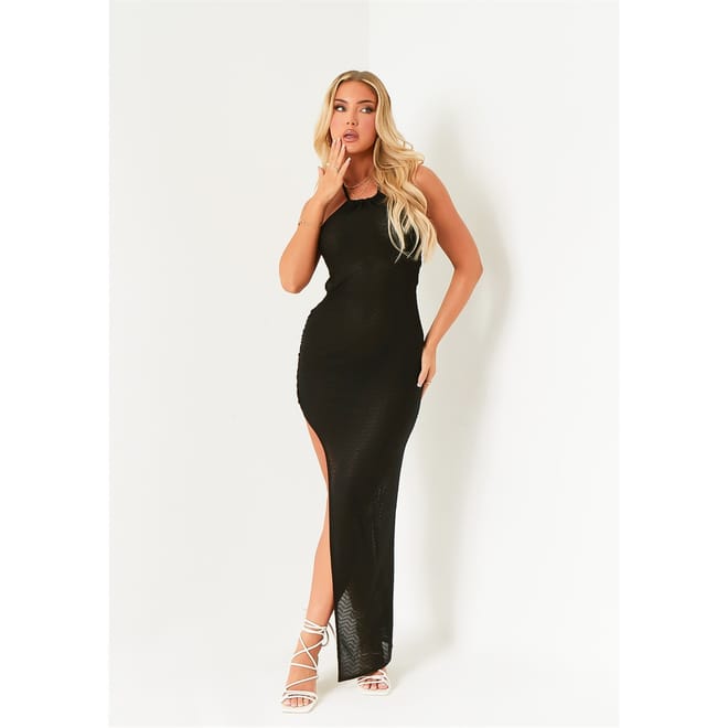Split Halter Neck Maxi Dress
