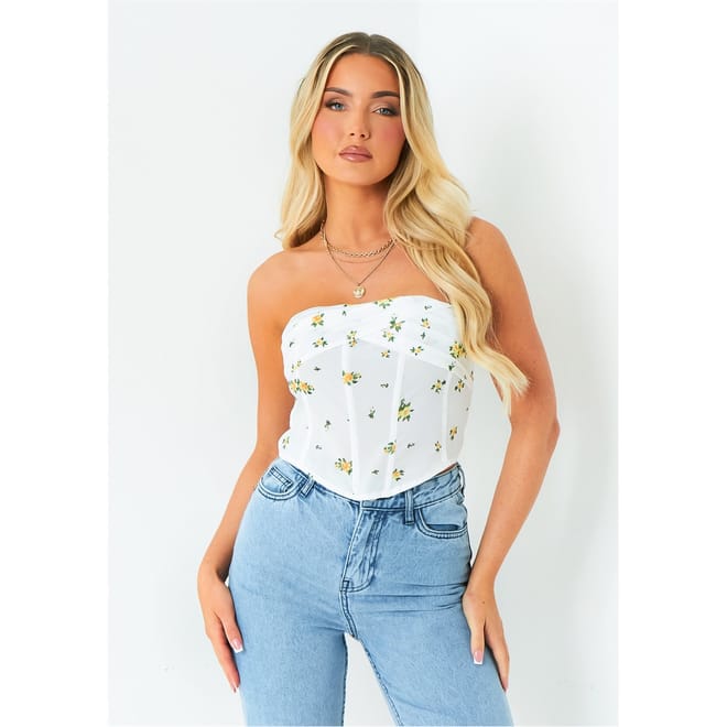 Over Floral Corset Top