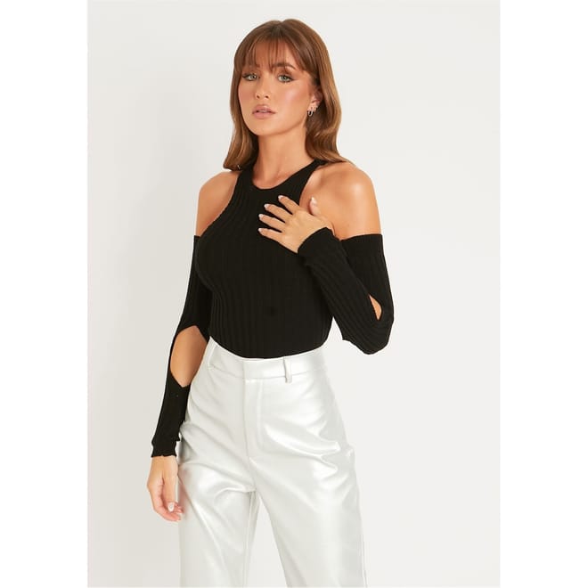 Cold Shoulder Cut Out Bodysuit