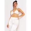 Detail Twist Front Satin Bralet Crop Top