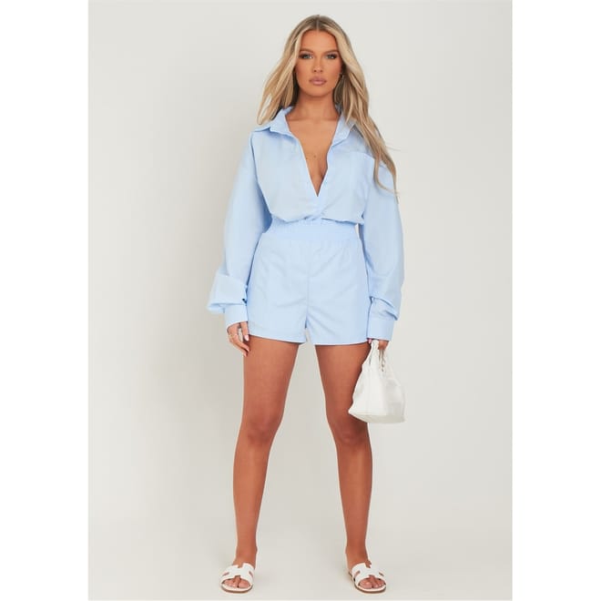 Oversized High Waisted Runner Shorts