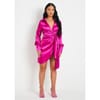 Tie Waist Wrap Plunge Mini Dress