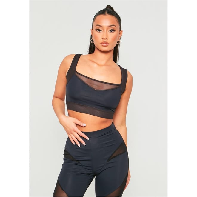 Crop Top With Mesh Panels