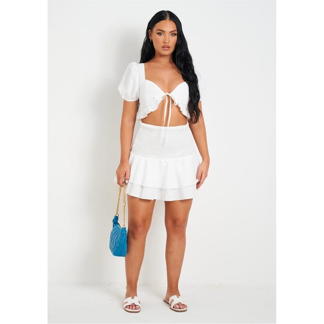 Layered Ruffle Hem Mini Skirt