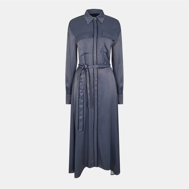 Davivio1 Collared Neck Midi Wrap Dress