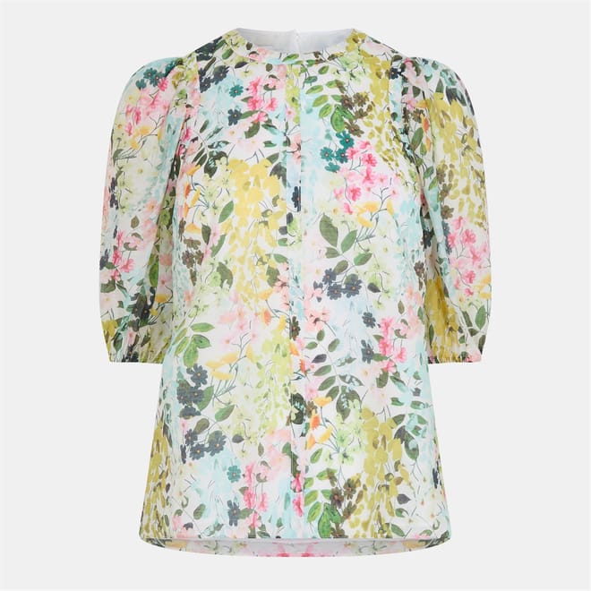 Crew Neck Relaxed Fit Short Sleeve Blouse