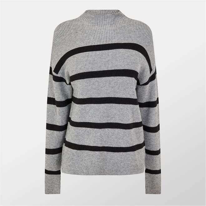 Mock Neck Relaxed Fit Long Sleeve Sweater