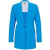 Solid Patterned Single Button Lapel Collared Blazer