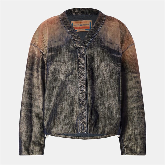 Deconfs Textured Relaxed Fit Denim Jacket