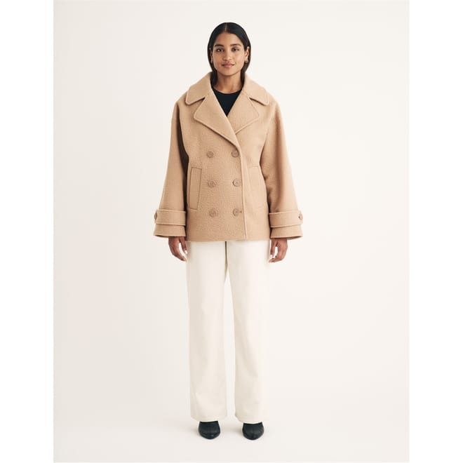 Borg Lamb Skin Oversize Fit Peacoat