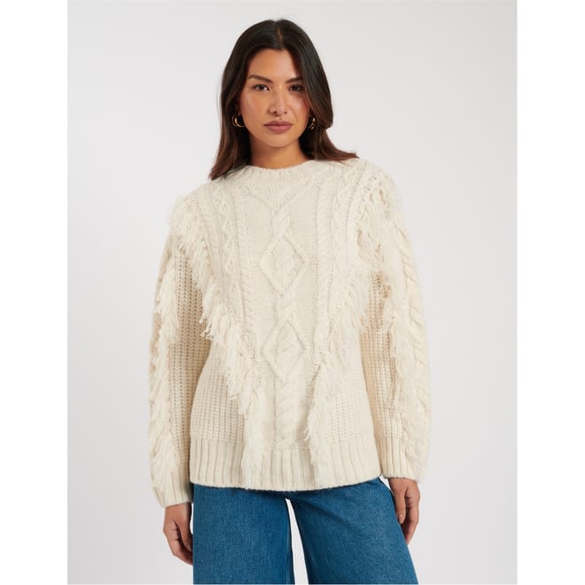 Crew Neck Relaxed Fit Long Sleeve Sweater