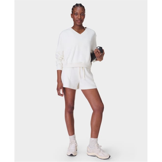 Solid Bermuda Sweat Shorts with Elasticated Waistband