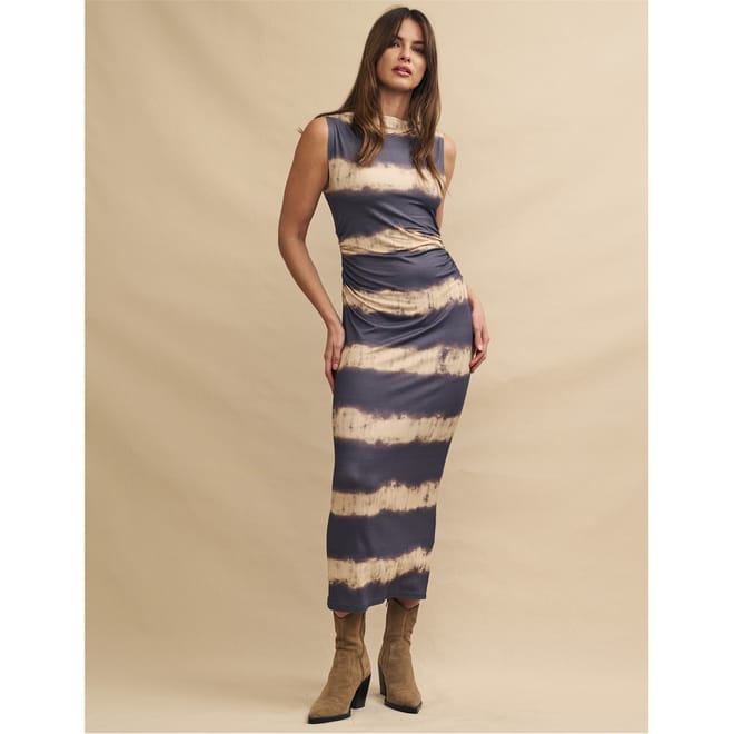 Boat Neck Midi Slip Dress