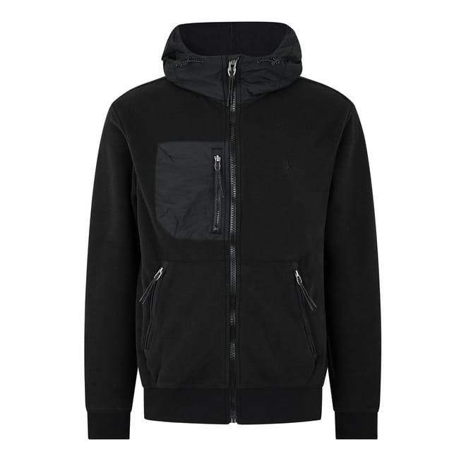 Mixed Media Zipped Hoodie