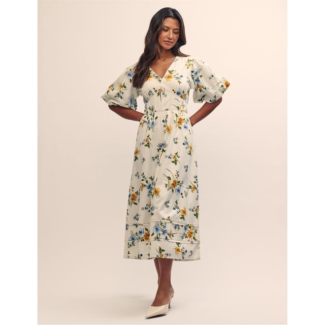 Clover V-Neck Midi Dress