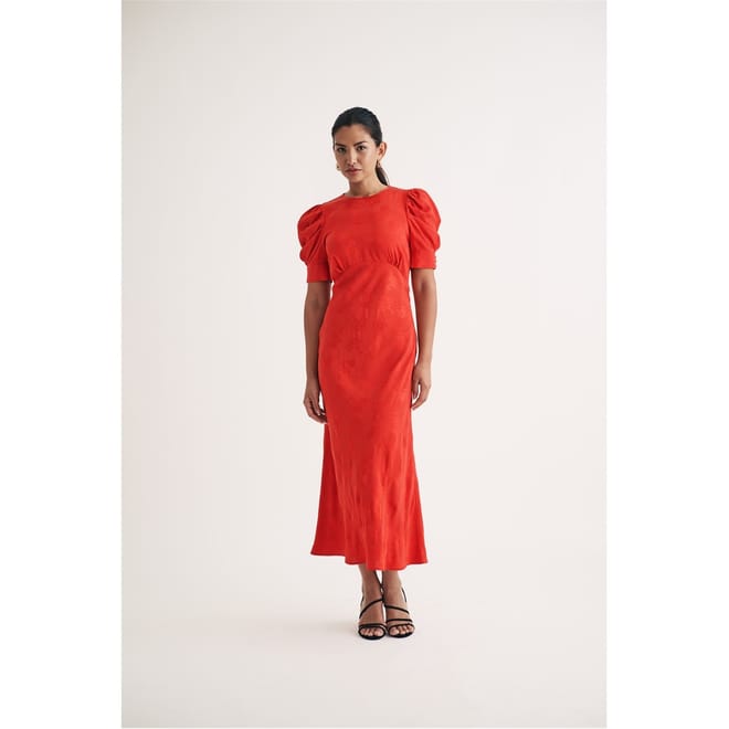 Moira Crew Neck Midi A-Line Dress