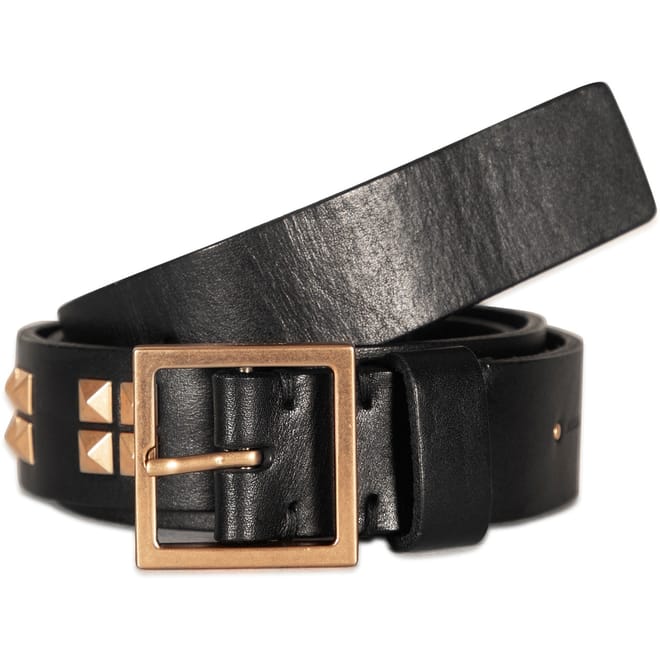 18mm Pyramid Stud Leather Belt