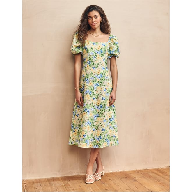 Henri Square Neck Midi A-Line Dress