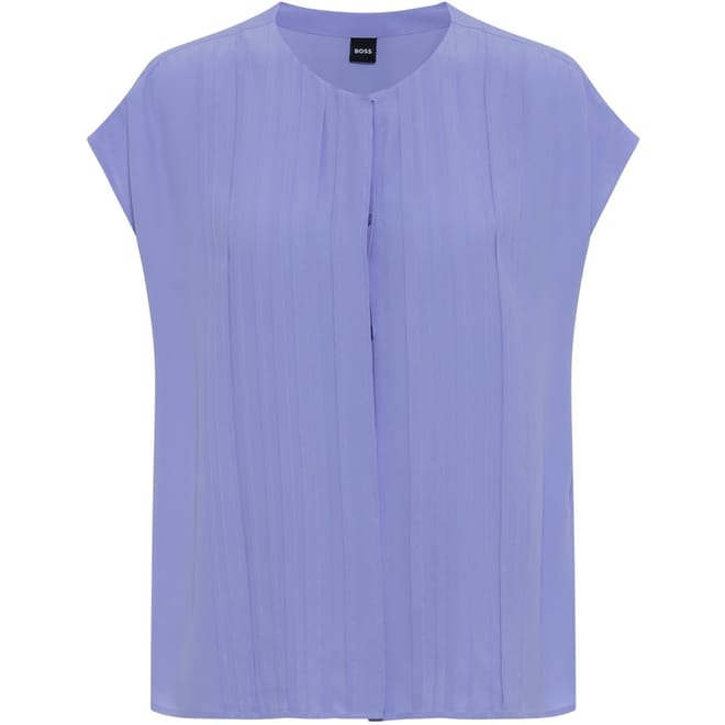 Crew Neck Relaxed Fit Short Sleeve Blouse