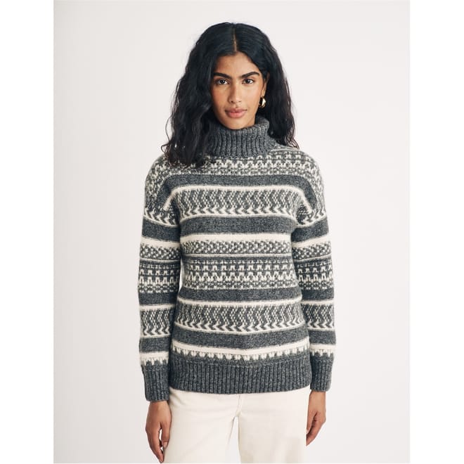 Textured Turtleneck Relaxed Fit Sweater