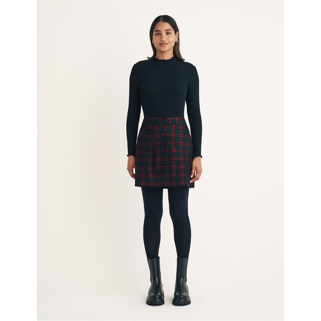 Lyon Mini Plaid A-Line Skirt