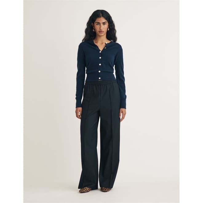 James Solid Wide Leg Trousers