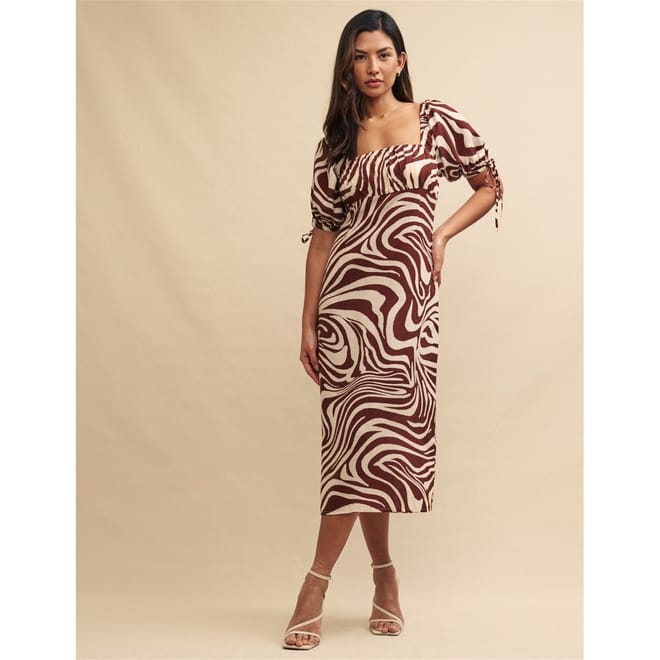 Heidi Square Neck Midi A-Line Dress