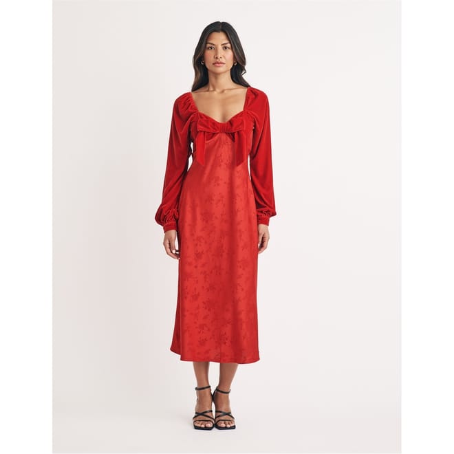 Vicky Sweetheart Neck Midi Dress