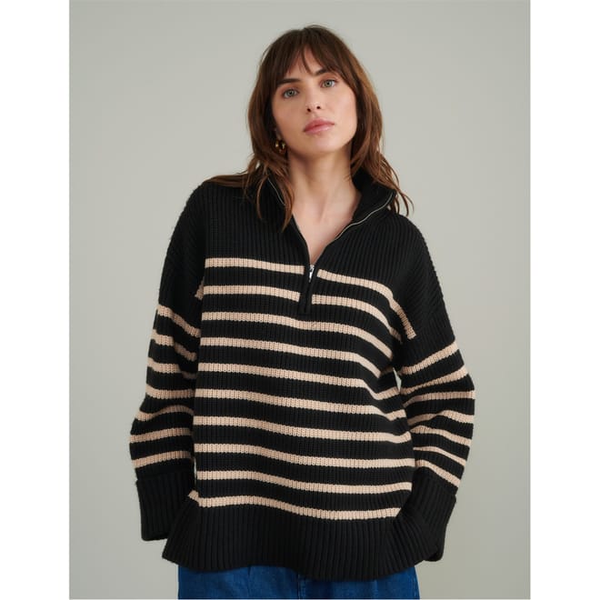 Oszd Half Zip Drop Shoulder Sweatshirt
