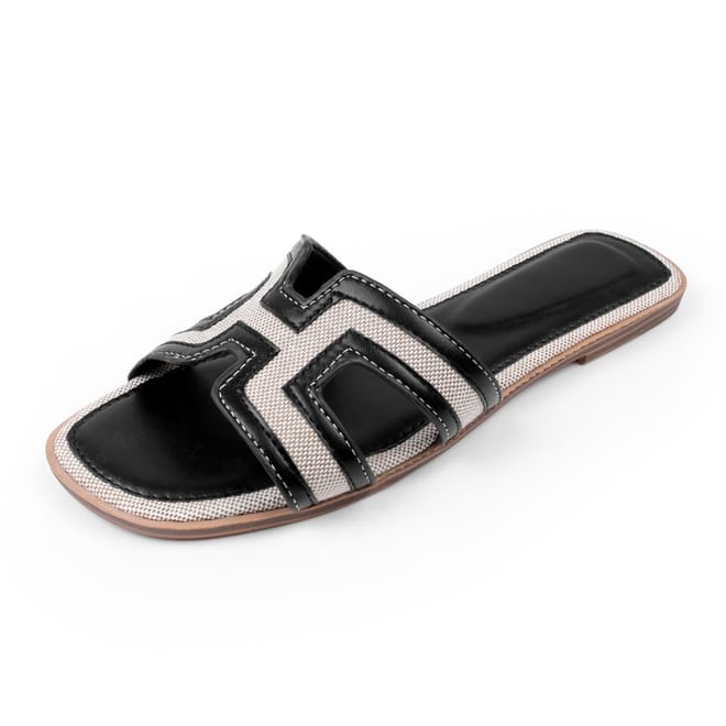 Open Toe Flat Slide Sandals
