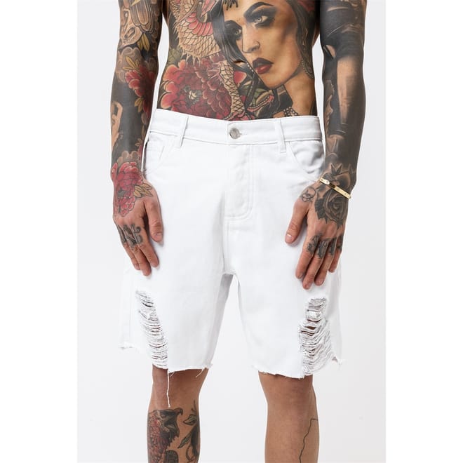 Denim Shorts White