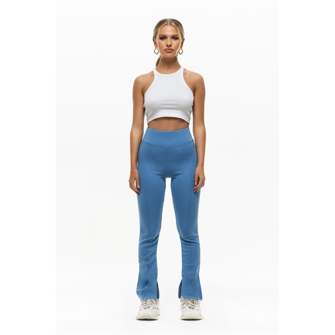 Split Hem Trousers Sky Blue