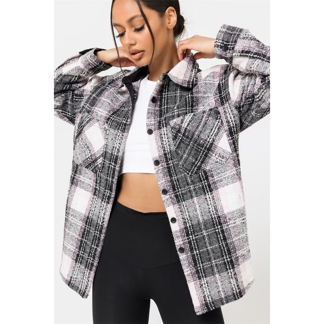 Blend Check Overshirt Grey