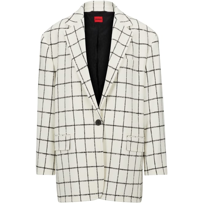 Azulla Checkerboard Relaxed Fit Suit Jacket