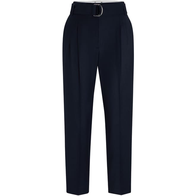 Tapiah1 Solid Patterned Straight Trousers
