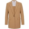 Solid Patterned Single Button Blazer