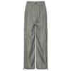 Satin Solid Patterned Wide Leg Combat Pants
