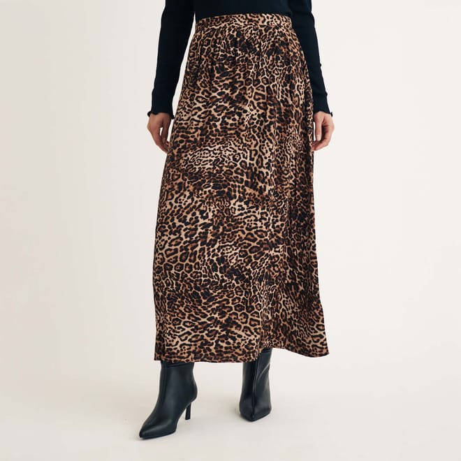 Leopard Print Maxi Skirt