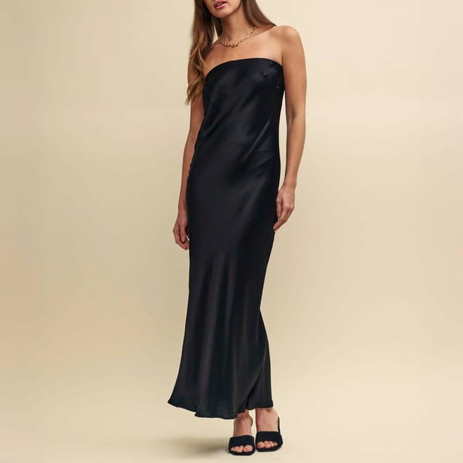 Madeline Satin Bandeau Midi Dress