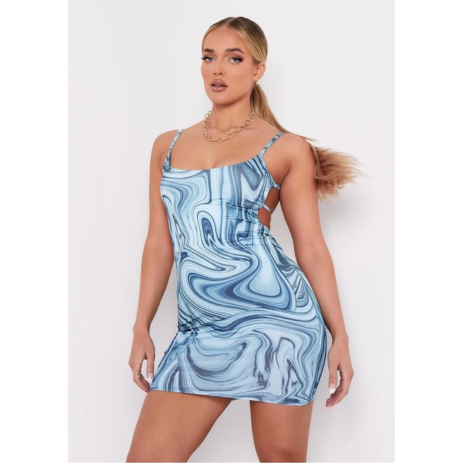 Slinky Strappy Back Detail Mini Dress