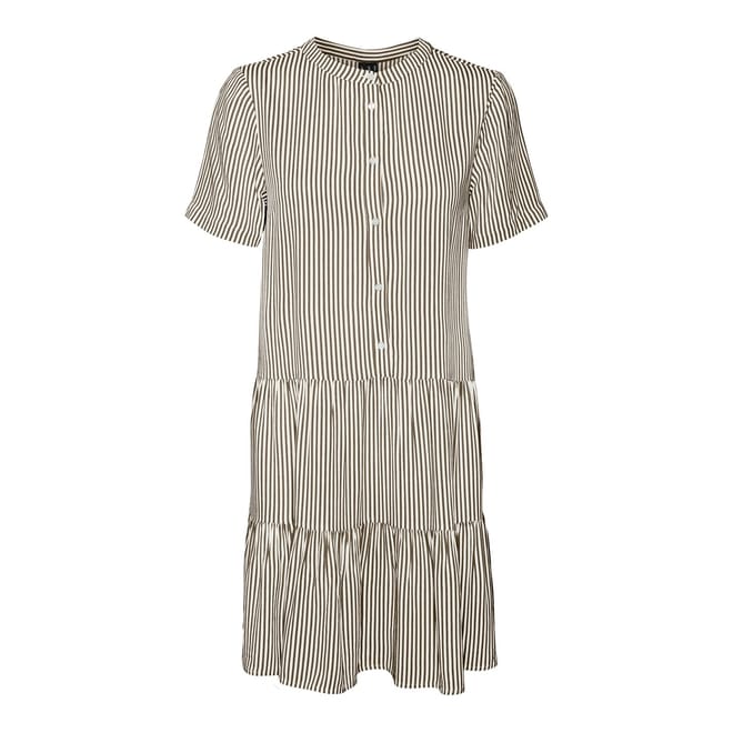 Bumpy Collared Neck Knee Length Dress